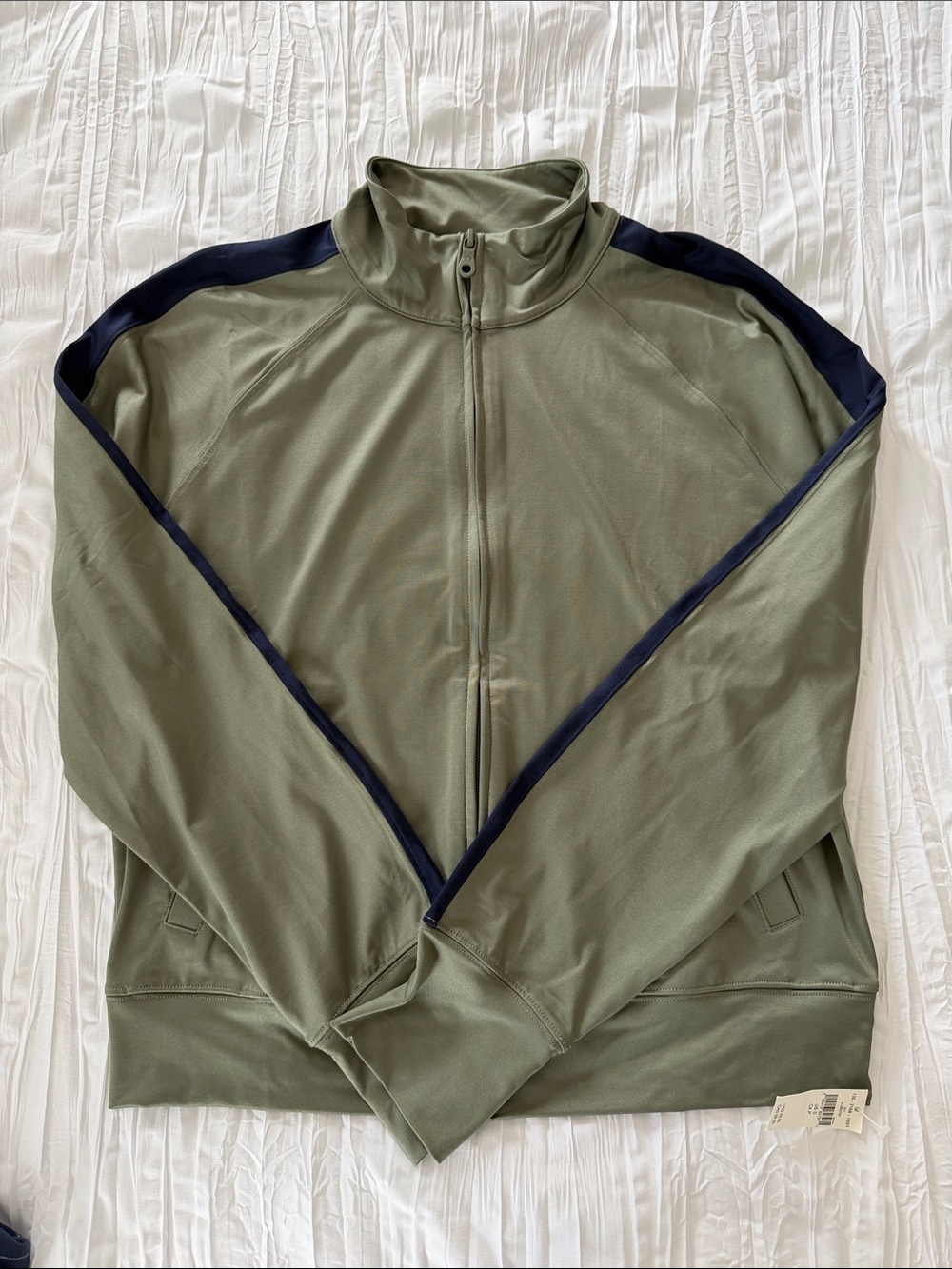 aerie Olive Green and Navy Track Jacket